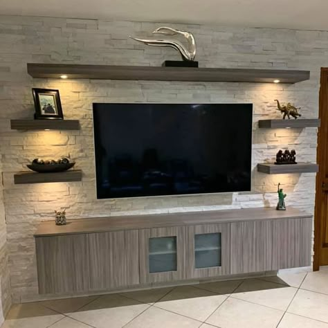 Tv Wall Design Luxury Tvs, Tv Wall Design Luxury, Luxury Tv Wall, Modern Apartment Decor, Villa Design Architecture, Modern Tv Wall, Tv Wall Decor, Living Room Decor Fireplace, Living Room Design Inspiration