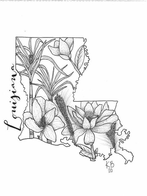 Louisiana Tattoo Sleeve, Louisiana Inspired Tattoos, Louisiana State Tattoo, Cajun Tattoo Ideas, Louisiana Drawings, Louisiana Tattoos For Women, Louisiana Tattoo Ideas, Sugar Tattoo, Louisiana Tattoo