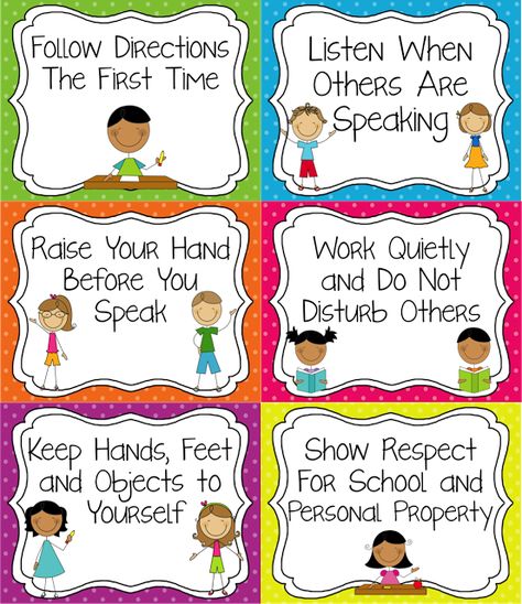 Classroom Rules that are tangible and easy for younger students to understand. Classroom Rules Printable, Class Rules Poster, Classroom Rules Poster, Class Rules, School Rules, Classroom Behavior, Classroom Language, Classroom Rules, Beginning Of School