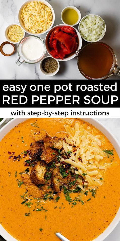 Smoked Gouda Soup, Gouda Soup, Roasted Pepper Soup, Bell Pepper Soup, Bisque Soup, Roasted Red Pepper Soup, Red Pepper Soup, Smoked Cheese, Pepper Soup