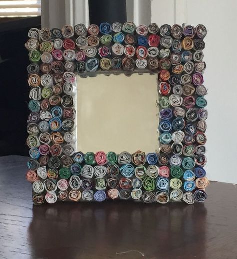 Upgrade you mirror from basic to awesome with these projects! Square Mirror Ideas, Mirror Diy Projects, Recycled Magazines, Mirror Crafts, Globe Decor, Heart Wall Art, Square Mirror, Old Magazines, Diy Mirror