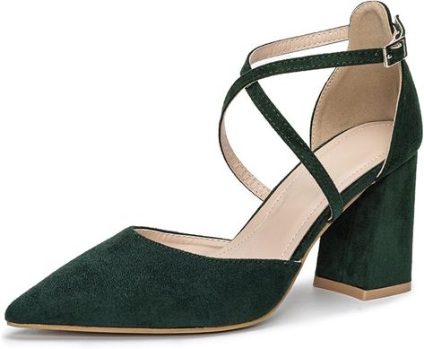 Womens Court Shoes Ladies Pointed Toe Cross Ankle Strap High Chunky Heel Pumps Business Wedding Party Dress Sandals Green: Amazon.co.uk: Fashion Long Engagement, Chunky Heel Pumps, Wedding Party Dress, Wedding Sandals, Uk Fashion, Court Shoes, Heel Pumps, Dress Sandals, Wedding Party Dresses