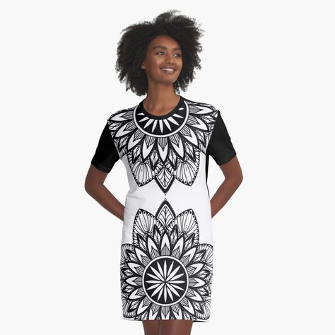 Mandala Art Dress Design, Mandala Line Art, Mandala Print, Dehradun, Mandala Design Art, Dress Flower, Art Dress, Flower Mandala, Dress Silhouette