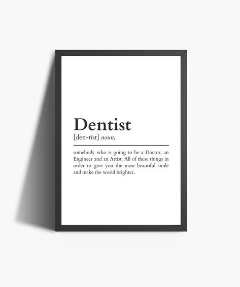 Dentist Quotes, Dental Social Media, Game Room Wall Art, Man Cave Wall Decor, Style Definition, Dictionary Prints, Gifts For Dentist, Gift For Music Lover, Kitchen Prints