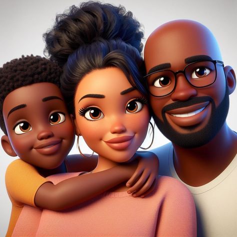 Black Family Cartoon, Rain Cartoon, Standards Quotes, Cute Animal Clipart, Photo To Cartoon, Family Illustration, Anime Child, Black Families, Black Art Pictures