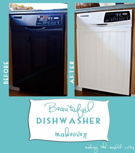 Give your dishwasher the ultimate makeover by adding a panel and a new coat of paint. Here are DIY tips to try at home! (via @tiffhewlett) Dishwasher Makeover, Easy Home Improvement Projects, Easy Home Improvement, Outdoor Kitchen Appliances, The Dishwasher, Diy Makeover, Up House, Kitchen On A Budget, Diy Tips