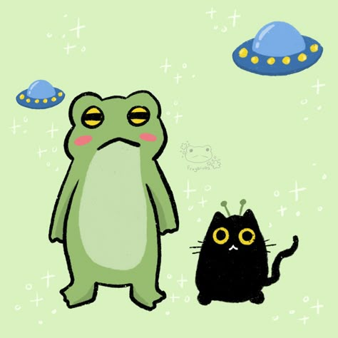 Outer Space Drawing, Art Frog, Aesthetic Widgets, Space Drawing, Winter Wallpaper, Space Cat, Realistic Art, Creature Design, In Space