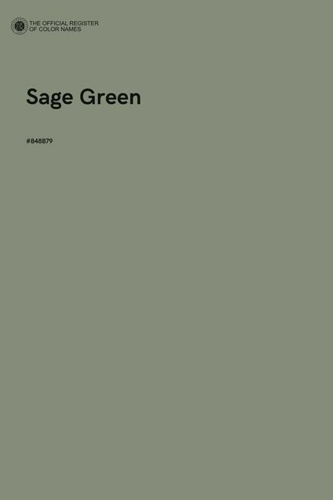 Discover the unique opportunity to name a color, available only at The Official Register of Color Names Store! Sage Green Paint Swatch, Aesthetic Colors To Paint Your Room, Sage Green Swatch Colour Palettes, Sage Green Color Swatch, Sage Green Aesthetic Color Palette, Green Pallete Aesthetic, Sage Green Color Aesthetic, Sage Name Aesthetic, Sage Green Hex Code