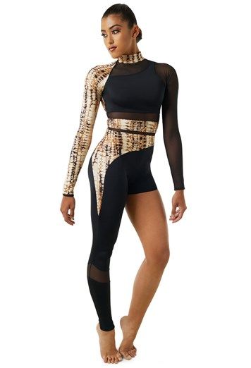 Metallic Snake Print Unitard | Weissman® Weissman Costumes, Aerial Costume, Competition Costumes, Ballet Costumes, Current Styles, Contemporary Dance, Dance Competition, Snakeskin Print, Dance Outfits