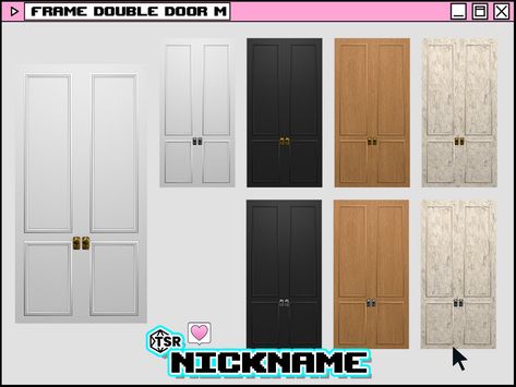 Sims 4 Double Door, 4 Panel Door, Home Office Doors, Royal Bedroom, Industrial Windows, Inside Doors, Double Glass Doors, Sims 4 Expansions, Mid Century Modern Kitchen