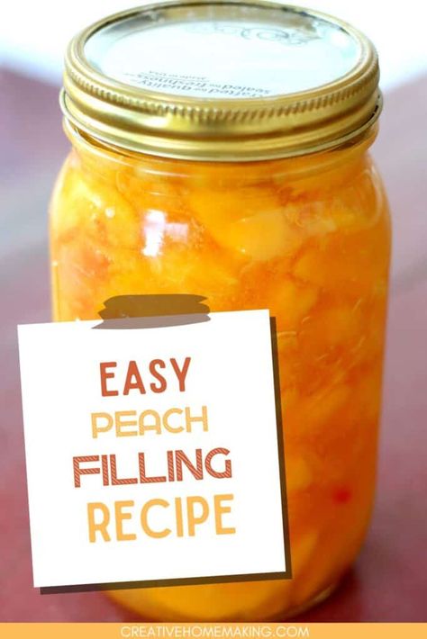 Easy peach pie filling recipe for canning. One of my favorite easy canning ideas for summer. Canning Peaches Recipes Pie Fillings, Peach Pie Filling Recipes For Canning, Peach Pie Filling To Can, Canning Peach Cobbler Filling, Peach Cobbler Canning Recipe, Canned Peach Filling Recipes, Easy Peach Pie Filling Canned, How To Can Peach Pie Filling, Fresh Peach Jam Recipe