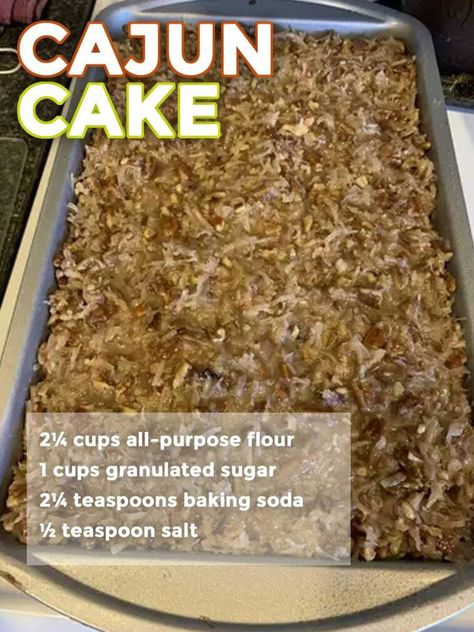 CAJUN CAKE – Page 2 – 99easyrecipes Cajun Cake, Shrimp And Crawfish, Crushed Pineapple, Evaporated Milk, Cooking Instructions, Chopped Pecans, Pineapple Juice, Cake Batter, Easy Cake