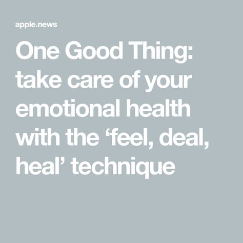 One Good Thing: take care of your emotional health with the ‘feel, deal, heal’ technique Gaur Gopal Das, Gopal Das, Mindful Living, Emotional Health, Fun To Be One, Take Care Of Yourself, Take Care, Healing, Mindfulness