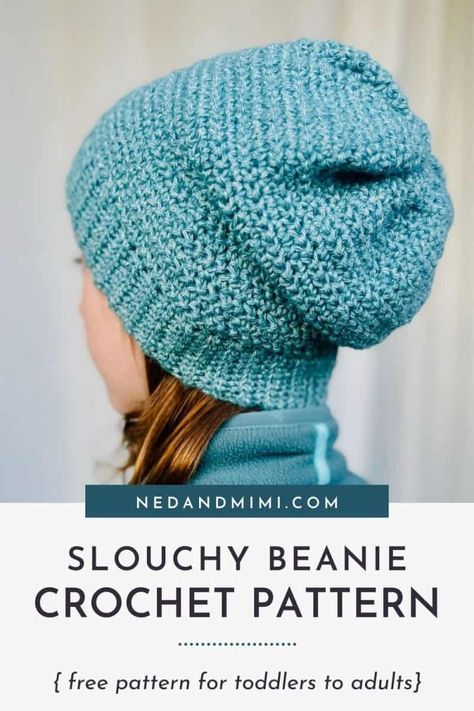 Looking for a trendy accessory that combines style and comfort? Look no further than this free slouchy beanie crochet pattern! The pattern is written for five different sizes from Toddler to Adult Large, ensuring a perfect fit for everyone. Slouchy Beanie Crochet Pattern Free, Crochet Slouchy Hat Free Pattern, Crochet Gift Patterns Free, Herringbone Half Double Crochet Stitch, Crochet Beanie Free Pattern, Herringbone Half Double Crochet, Crochet Slouchy Beanie Pattern, Crochet Hats Free Pattern Ladies, Slouchy Beanie Crochet