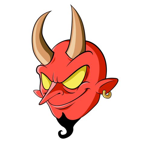 Vector Cartoon Demon face Small Demon Art, Easy Demonic Drawings, Demon Cartoon, Cartoon Demon Tattoo, Devil Character, Devil Cartoon, Devil Logo Design, Evil Cartoon Characters, Demon Tattoo