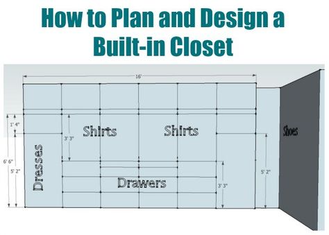 How to plan and design a built-in closet from @Sawdust Girl Closet Design Plans, Small Walk In Closet Organization, Built In Closet, Master Closet Design, Small Walk In Closet, Sawdust Girl, Closet Planning, Closet Built Ins, Garage Renovation