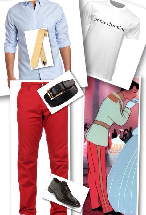 Diy Prince Charming Costume Men, Disneybound Guys, Prince Costume For Men, Disney Prince Costume, Sims Disney, Prince Charming Costume, Fairy Tale Costumes, Prince Costume, Red Costume