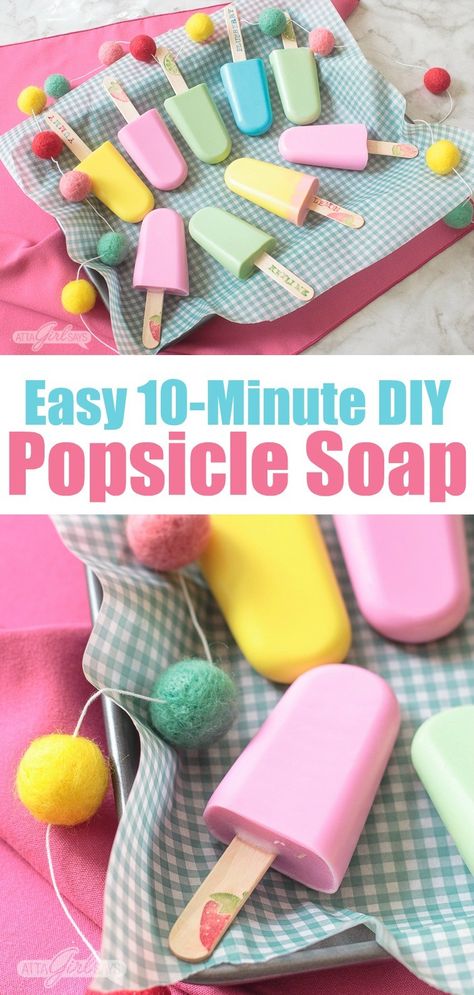 Homemade Soap For Kids, Easy Homemade Soap, Popsicle Soap, Fruity Popsicles, Summertime Crafts, Diy Popsicle, Soap Craft, Homemade Popsicles, Soap Recipe