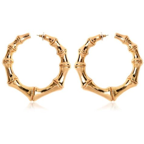 BALMAIN Gold Plated Brass Earrings - Gold found on Polyvore Balmain Earrings, Balmain Jewelry, Brass Choker, Clasp Earrings, Bamboo Earrings, Jewellery Gold, Yellow Gold Jewelry, Jewelry Earring, Earrings Accessories