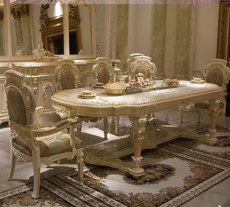 Oe-fashion Italy Rococo Dining Room Set Specific Use Solid Wood Carved Round Dinning Table - Buy Round Dinning Table rococo Dining Room Set wood Round Italy Dining Table Product on Alibaba.com Round Dinning Table, Fashion Italy, Traditional Dining Room, Dining Room Set, Table Frame, Wood Rounds, Rectangular Table, Furniture Styles, Rococo