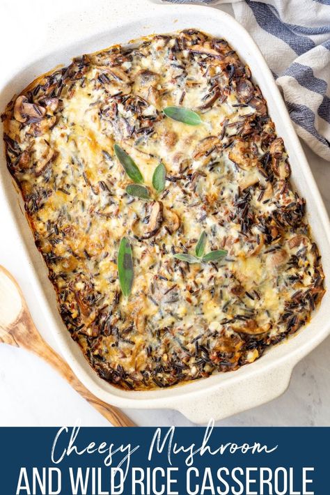 Wild Rice Mushroom Casserole, Long Grain Rice Casserole, Mushroom Wild Rice Casserole, Creamy Wild Rice Casserole, Rice Mushroom Casserole, Vegetarian Rice Casserole Recipes, Mushroom And Wild Rice Bowl, Wild Rice Casserole Recipes, Rice Casserole Recipes Vegetarian