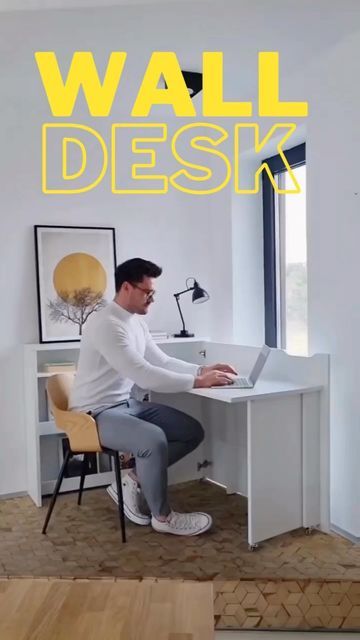 Smart Furniture & Decor on Instagram: "Wall desk / Murphy Desk. Available in our Showroom today. Visit us in Mississauga! #murphydesk #walldesk #smalldesk #foldabledesk #smallspaceliving #smallspacesolutions #desktour #imcrafty #craftdesk #craftroom #homeoffice #workingfromhome #studydesk #onebedroom #condoliving #drawingdesk #vanitytable" Murphy Desk, Space Saving Furniture Bedroom, Study Table Designs, Foldable Furniture, Foldable Desk, Desain Pantry, Small Room Design Bedroom, Desk Layout, Convertible Furniture