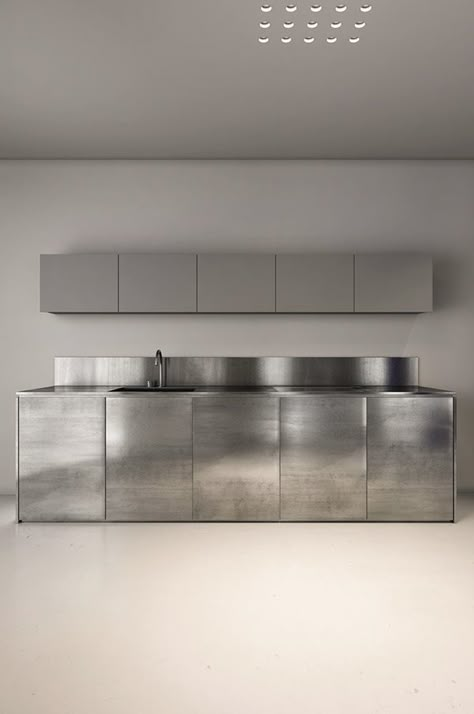 Modern Minimal Interior, Konica Minolta, Metal Kitchen, Minimalism Interior, Architecture Interior Design, Apartment Interior, Architecture Interior, Aesthetic Room, New Room