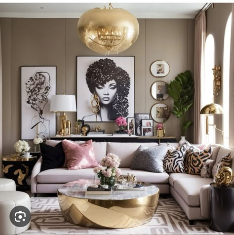 Glam Interior, Glam Interior Design, Glam Living Room Decor, Glam Bedroom Decor, Farmhouse Interior Design, Contemporary Glam, Gold Living Room, Glam Living Room, Modern Glam