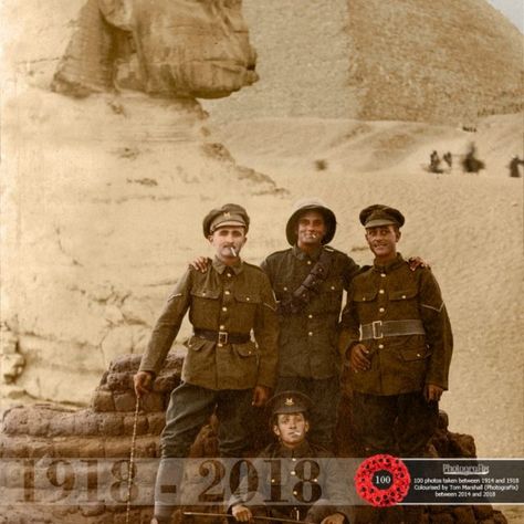 100 Beautiful Colourised Photos of WW1 for the 1918-2018 Centenary Ww1 Battles, The Great Sphinx Of Giza, Private Peaceful, Sphinx Of Giza, Ww1 Photos, Military Cross, Expeditionary Force, Ww1 Soldiers, Ww 1