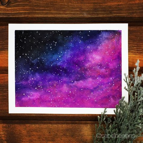 Painting Of Universe, Universe Watercolor Painting, Galaxy Oil Pastel, Universe Watercolor, Painting Universe, Watercolour Galaxy, Galaxy Painting Acrylic, Universe Painting, Paintings Tumblr