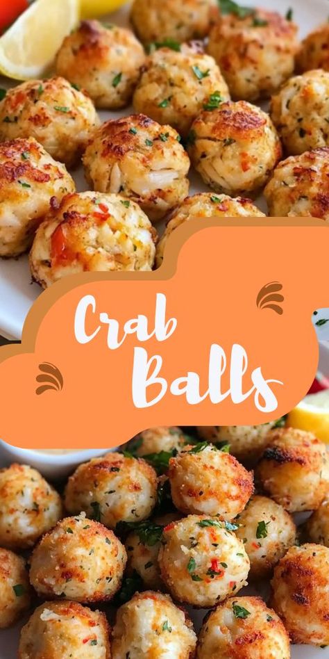 🦀 These crispy and golden Crab Balls are a bite-sized seafood delight! Perfect for parties or as a family snack, they’re packed with lump crab meat and seasoned to perfection. Serve with a tangy dipping sauce for an irresistible treat! 😋 #CrabBalls #SeafoodRecipes #AppetizerGoals #PartySnacks #EasyDinnerIdeas #SeafoodLovers #ComfortFood #QuickRecipes Crab Balls Appetizers, Crab Ball, Lump Crab Recipes, Crab Balls Recipe, Lump Crab Meat Recipes, Crab Balls, Yummy Appetizers Parties, Crab Appetizer, Feast Of The Seven Fishes