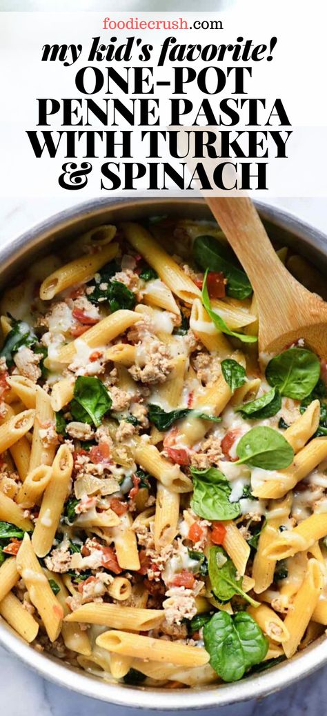 Turkey Pasta Recipes, Pasta With Turkey, Ground Turkey Pasta Recipes, Ground Turkey Recipe, Ground Turkey Pasta, Ground Turkey Recipes Easy, Turkey Spinach, Healthy Turkey Recipes, Ground Turkey Recipes Healthy