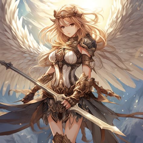 Angel Swordsman, Valkyrie Angel, Celestial Goddess, Character Commission, Dragon Princess, Angel Warrior, Natsu Dragneel, Anime Dress, The Void