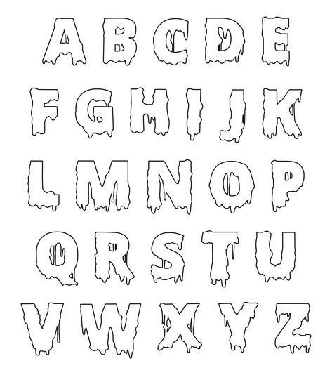 Halloween Letter Stencils Printable Ghost Font Alphabet, Letters Stencils, Halloween Lettering Fonts, Halloween Letters Printable, Halloween Letters Alphabet, Halloween Alphabet Letters, Cool Ways To Write Letters, Spooky Lettering, Alphabet Stencils Printables Free