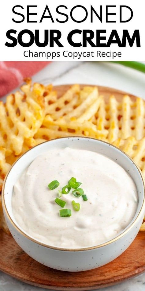 Season Sour Cream, Fresh Dip Recipes, Seasoned Sour Cream For Waffle Fries, Seasoned Sour Cream Recipe, Flavored Sour Cream, Sour Cream Dip Recipes, Sour Cream Dipping Sauce, Boom Sauce, Mix Vegetable Recipe