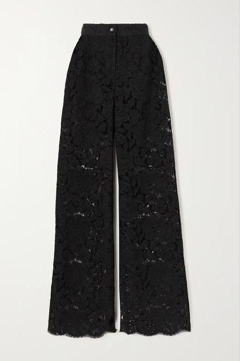 Dolce And Gabbana Pants, Dolce And Gabbana Top, Shopping Aesthetics, Monochrome Wardrobe, Black Lace Pants, Black Stretch Lace, Cargo Leggings, Lace Pants, Lace Button