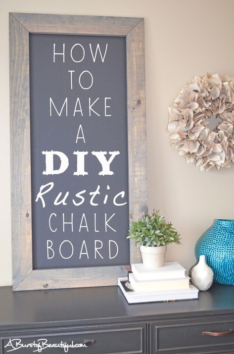 DIY Rustic Chalkboard - Nick + Alicia Rustic Chalkboard, Electrical Box Cover, Diy Chalk, Diy Chalkboard, Framed Chalkboard, Chalkboard Paint, Chalkboard Art, Diy Home Decor Projects, Rustic Diy