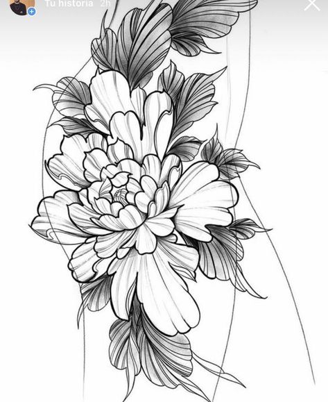 Japanese Peony Tattoo, Flower Thigh Tattoos, Japanese Flower Tattoo, Hip Thigh Tattoos, Beautiful Flower Tattoos, Peonies Tattoo, Floral Tattoo Sleeve, Floral Tattoo Design, Geniale Tattoos