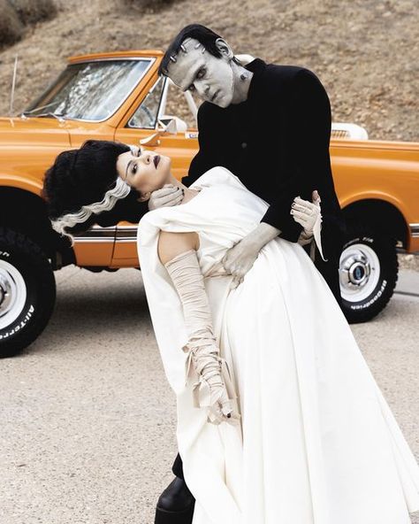 Kardashian Halloween Costume, Us Halloween Costume, Halloween Costume 2023, Bride Of Frankenstein Costume, Kourtney Kardashian And Travis Barker, Kourtney Kardashian And Travis, Frankenstein Costume, Classic Halloween Costumes, Monster Costumes