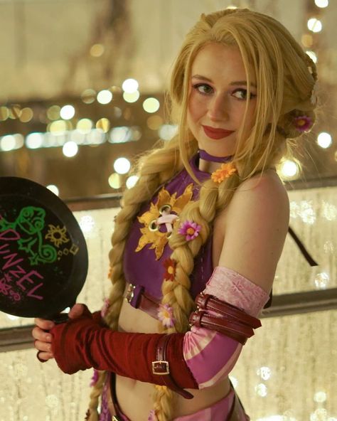 Cosplay For 3 People, Jinx Rapunzel, Jinx Hairstyle, Cosplay Crossover, Crossover Cosplay, Black Color Hairstyles, Rapunzel Cosplay, Jinx Cosplay, Hairstyles Black Hair