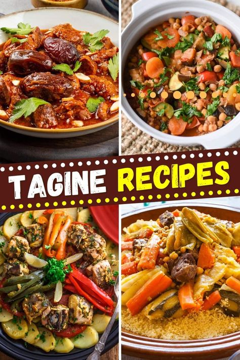 These Moroccan tagine recipes will add some flair to your table! From chicken to beef, to lamb, and more, you'll love these exotic dishes. Pork Tagine Recipes, Moroccan Beef Recipes, Vegetarian Tagine Recipes, Mediteranian Diet Recipes Healthy, Chicken Tagine Recipes, Mediterranean Diet Chicken Recipes, Beef Tagine Recipes, Healthy Chicken Dishes, Diet Chicken Recipes