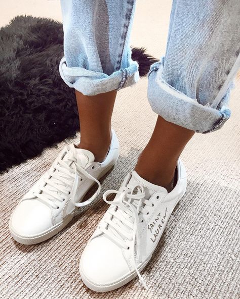 KAESHA ANN GRAUAUG on Instagram: “Buys YSL sneakers + can't be bothered to lace them up for a photo” Ysl Sneakers, Saint Laurent Sneakers, Kickin It, Clothes Over Bros, Two Step, Fashion Diary, Pumped Up Kicks, Sneaker Style, Killer Heels