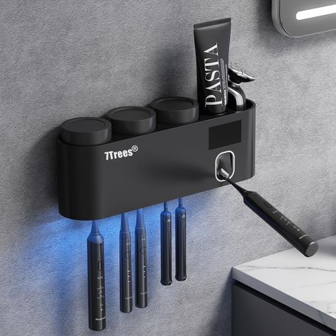 https://amzn.to/493d3s4 November Goals, Black Toothbrush, Uv Toothbrush Sanitizer, Toothbrush Sanitizer, Toothbrush Holder Wall, Sanitize Toothbrush, Toothpaste Squeezer, House Organisation, Toothpaste Holder