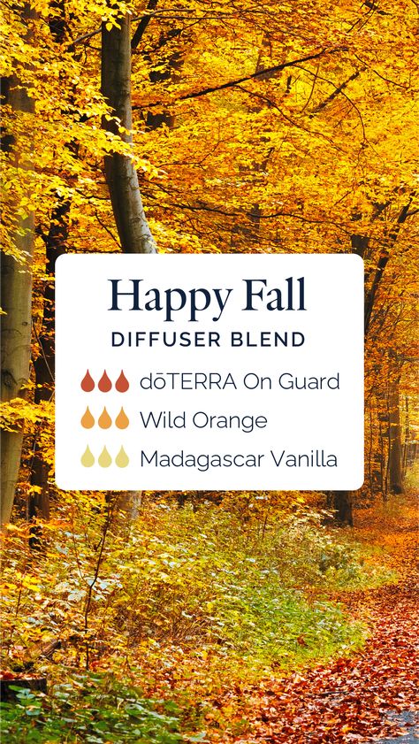 Happy fall, y’all! 🍂 Get cozy with this perfect fall diffuser blend. On Guard Diffuser Blend, Doterra On Guard, Doterra Oils Recipes, Fall Diffuser Blends, Doterra Diffuser, Doterra Diffuser Blends, Homemade Essential Oil, Essential Oil Blends Recipes, Madagascar Vanilla