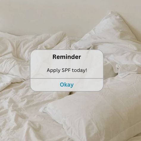 Friendly reminder to apply your SPF today.. and everyday. Scheduling daily note-to-self pop ups like this one, helped me built a good skin care habit. Spf Reminder, Daily Weekly Monthly Skin Care, Skin Care Reminder Post, Skincare Quotes Motivation Skin Care, Good Skin Care, Everyday Reminders Daily Reminder, Pop Ups, Happy Skin, Friendly Reminder