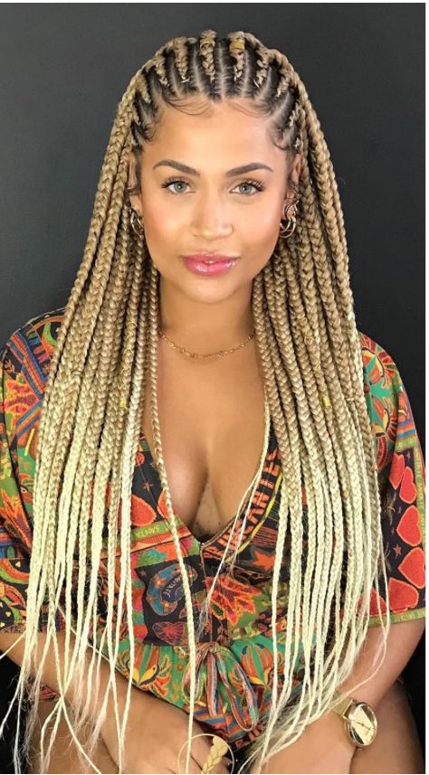 Afro Braids Blonde, Jamaica Hairstyles, Africa Hairstyles, Fulani Knotless, Colorful Dreads, Braids Fulani, Boho Dreads, Dreadlock Maintenance, Ghana Braids Hairstyles