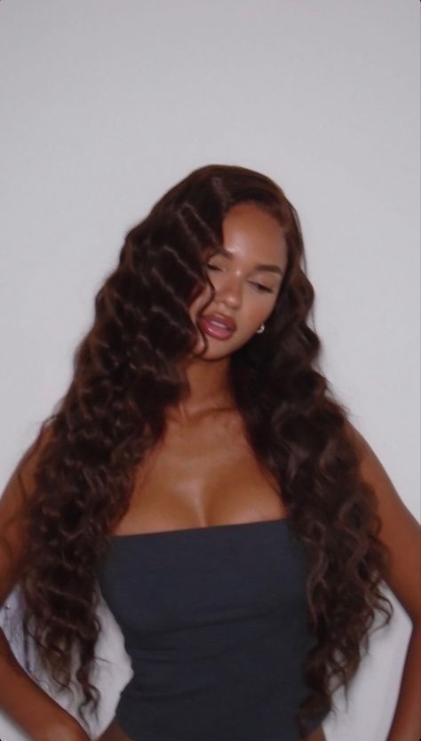 Wave Curls Long Hair, Hair Extensions Aesthetic, Clip In Hair Extensions Styles, 22 Inch Hair, Hair Extensions Styles, 22 Inch Hair Extensions, Extensions For Short Hair, Juliana Nalu, Hair Extensions Before And After