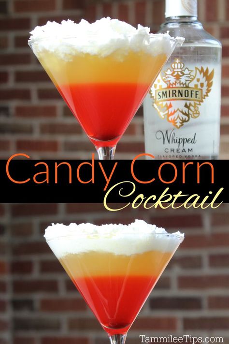 Candy Corn Drinks, Corn Cocktail, Halloween Party Drinks, Recetas Halloween, Halloween Drinks Alcohol, Jalapeno Margarita, Halloween Cocktail, Candy Halloween, Themed Drinks