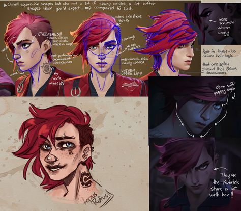 Arcane Shading Tutorial, Arcane Art Style Reference, Arcane Reference Sheet, Arcane Artstyle Tutorial, Arcane Art Study, Arcane Face Study, Arcane Style Study, Arcane Style Art, Arcane Art Style Tutorial