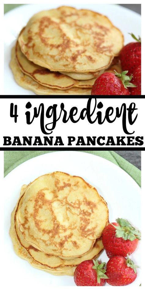 Pancake Banane, Gluten Free Banana Pancakes, Easy Banana Pancakes, Banana Pancakes Recipe, Pancakes Healthy, 4 Ingredient, Banana Pancakes, Banana Recipes, Healthy Nutrition